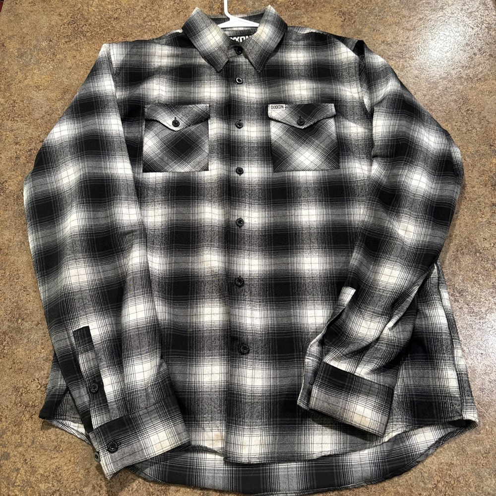 Dixxon Flannel Co The Imperial Long Sleeve Shirt XLT Black White Gray